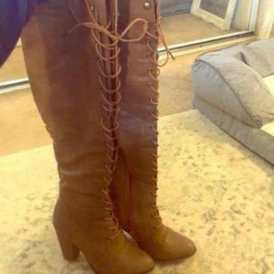 Over the knee heel boots